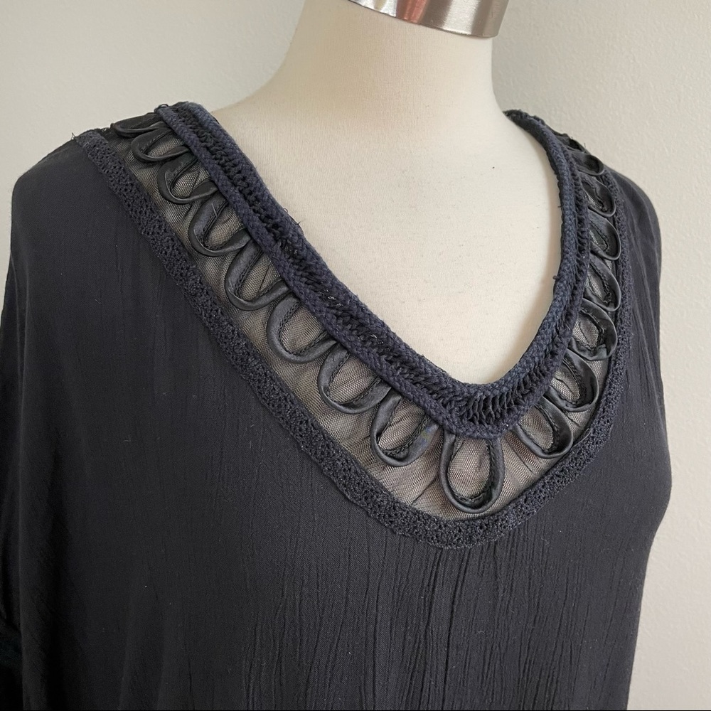 ELLA MOSS Black Pom Pom Swim Suit Cover-up size M/L - Picture 7 of 11